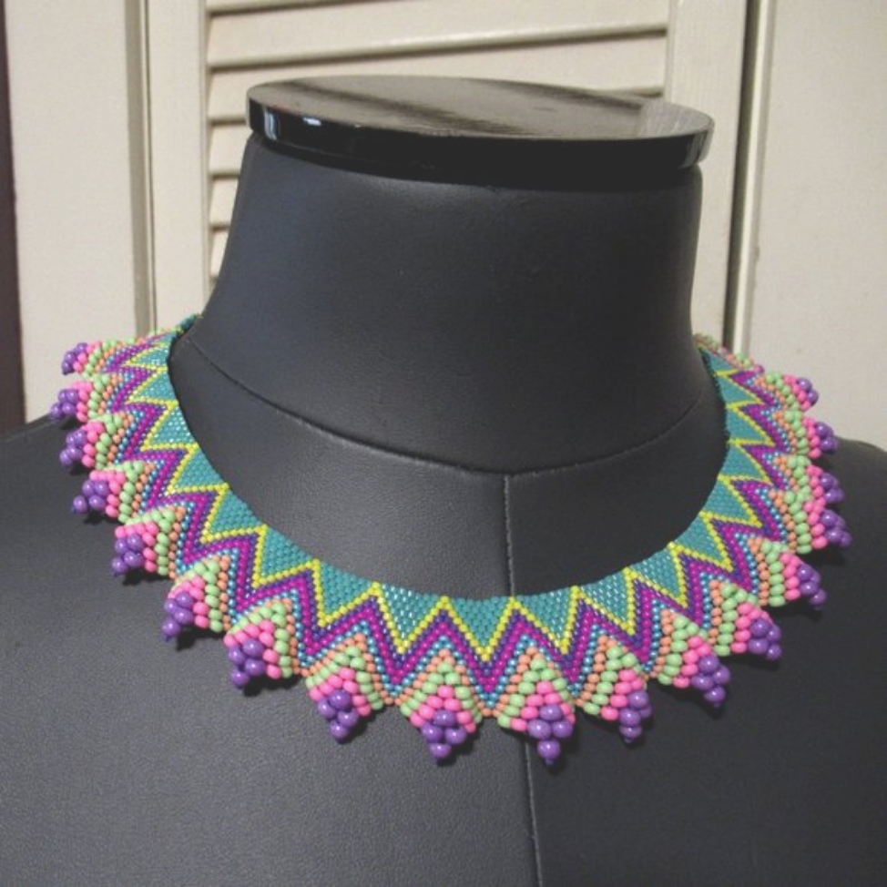 Hand Stitched Collar Necklace